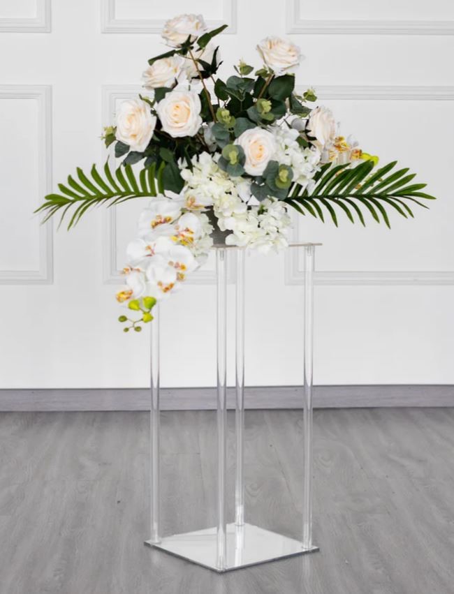 24" Clear Acrylic Floor Vase Column