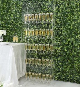5ft Clear Acrylic 5-Tier 40 Champagne Wall Stand