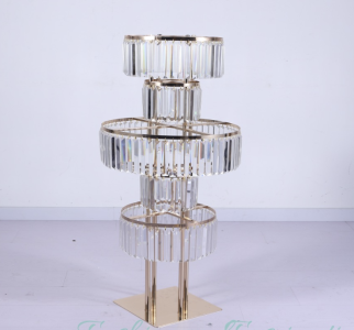 40″ Tall 5-Tier Crystal Glass Pendant Stand,Centerpiece Stand GOLD