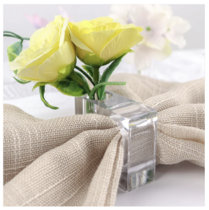 Acrylic Napkin Ring with Bud Holder