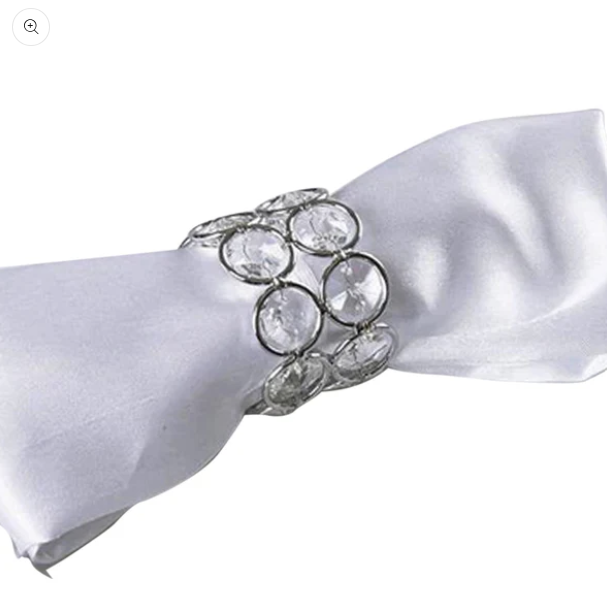 Silver Acrylic Crystal Gem Napkin Ring