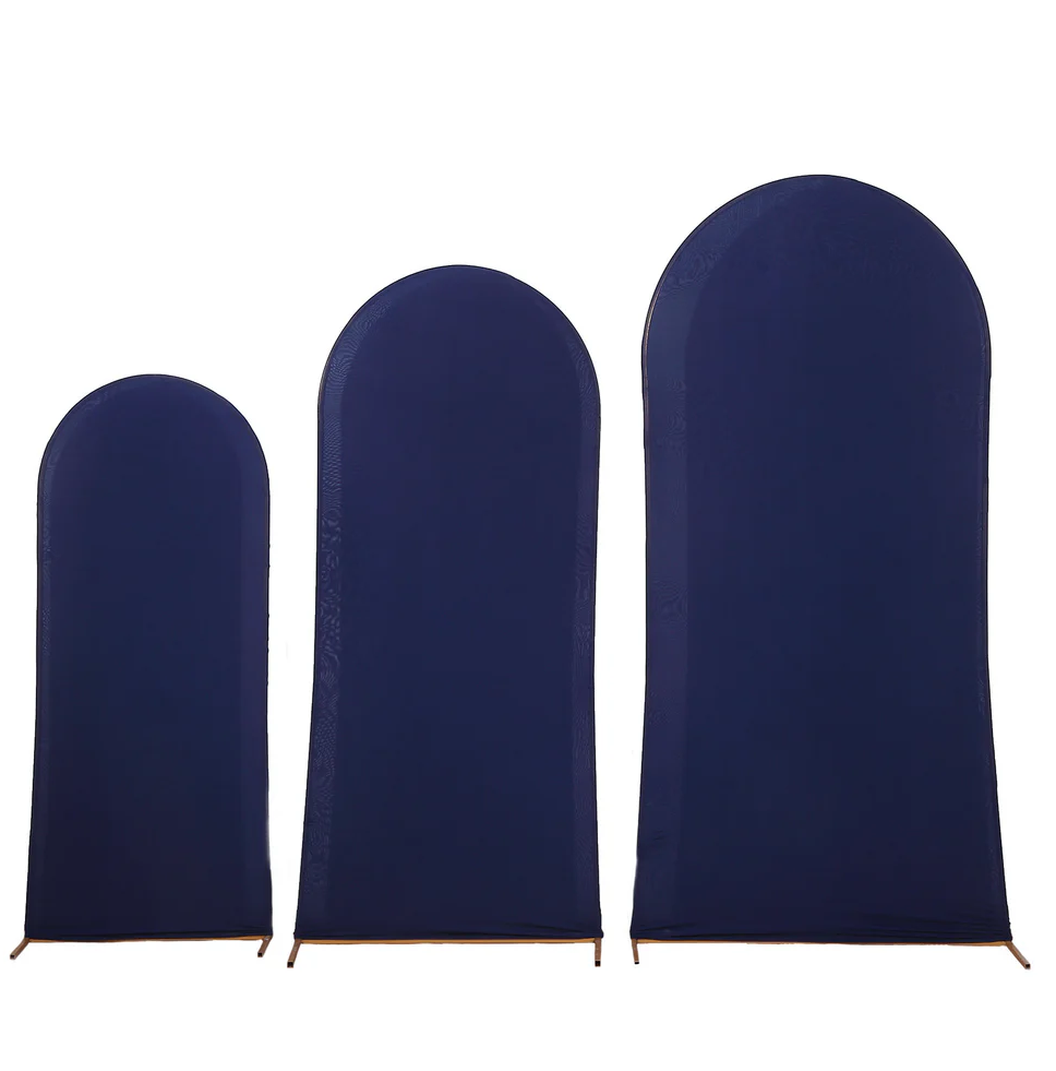 Set of 3 Matte Navy Blue Spandex Arch Covers