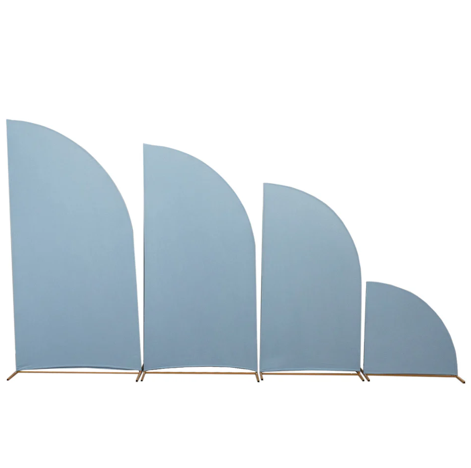 Set of 4 Matte Dusty Blue Spandex Half Moon Covers