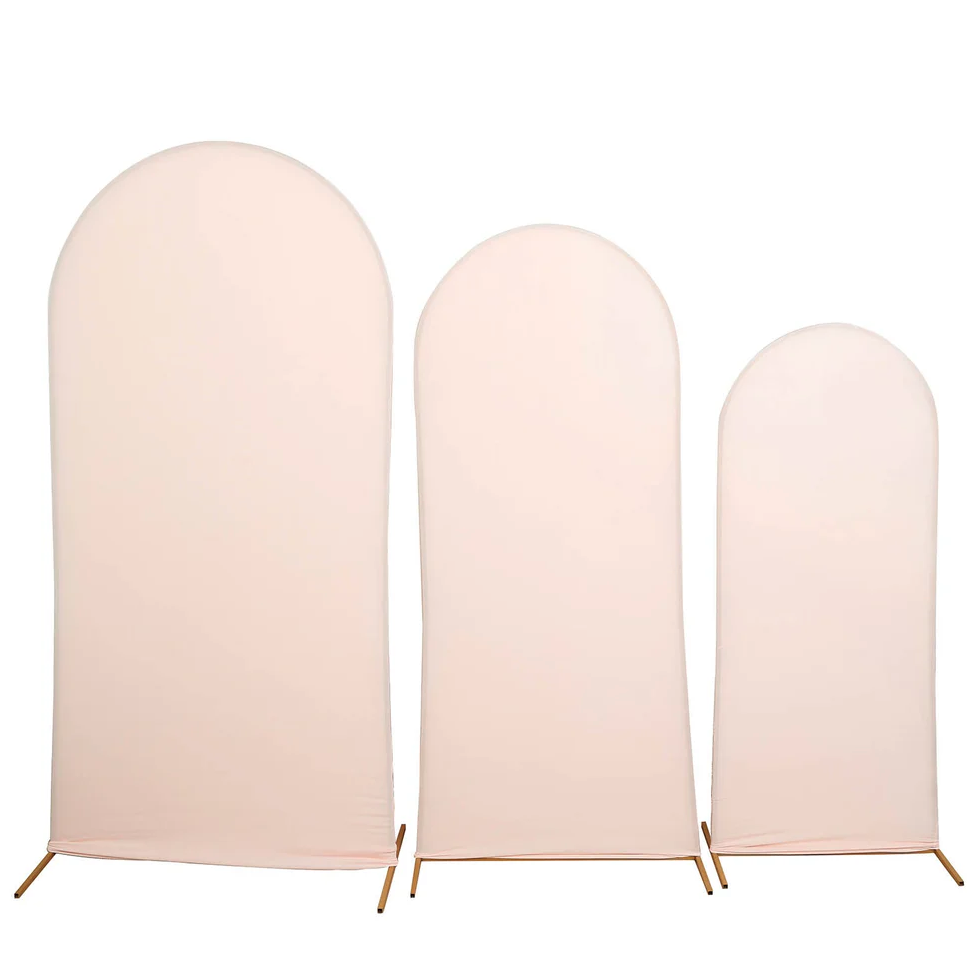 Set of 3 Matte Blush Spandex Arch Covers