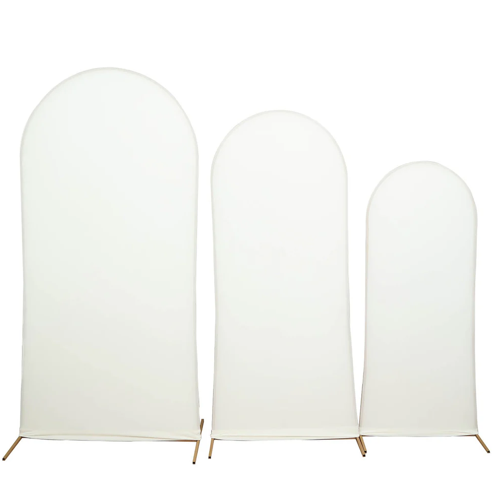 Set of 3 Matte Ivory Spandex Arch Covers