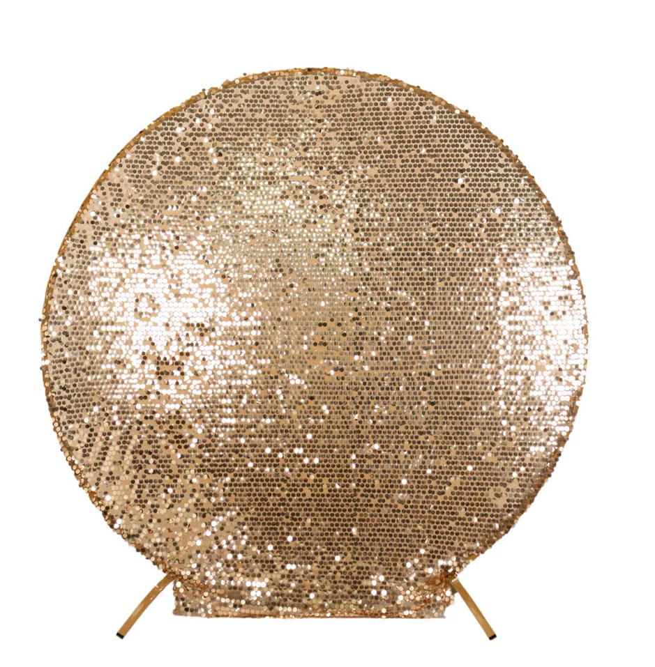 7.5' Sparkly Gold Round Arch Cover