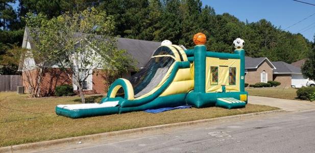 Sports Combo Bouncer with Slide and Pool