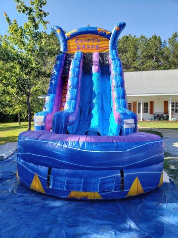 24 Ft Clifty Falls Dual Lane Water Slide with Pool