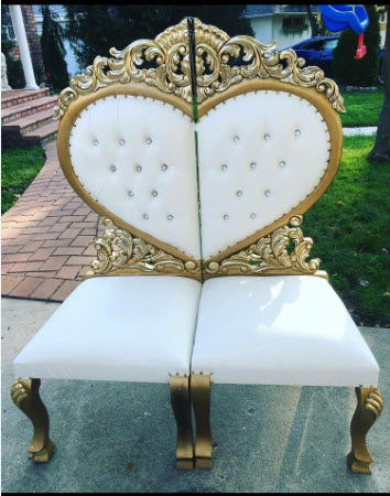 Double Throne Heart (Gold/White)