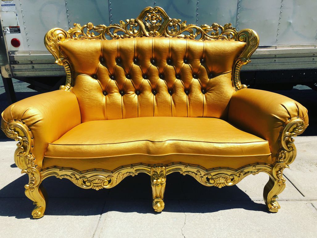 All Gold Crystal Sofa Throne