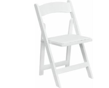 White Resin Folding Chair with Vinyl Padded Seat (Garden Chair)