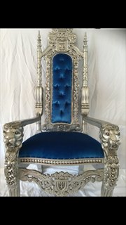 Lion Throne Chair (Blue/Silver)
