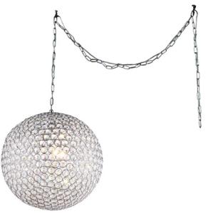 Crystal Round Chrome Swag Light