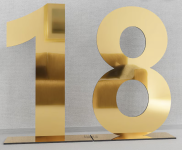 5ft Gold Mirror Numbers