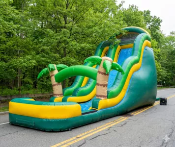 21' Palm Tree Wild Double Jump Dry Slide