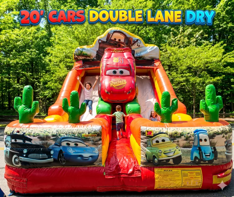 Disney Cars Double Lane Dry Slide 20'