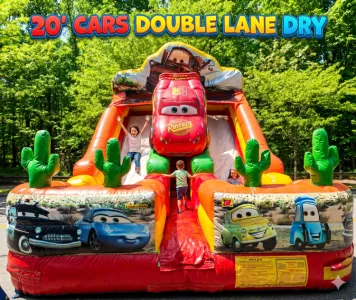 Disney Cars Double Lane Dry Slide 20'