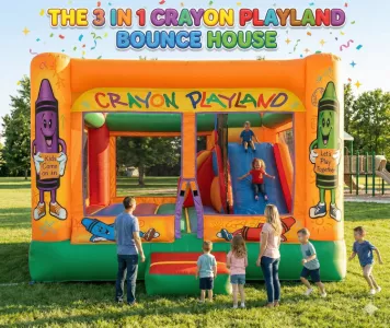 The 3 in 1 Crayon Playland Bounce House