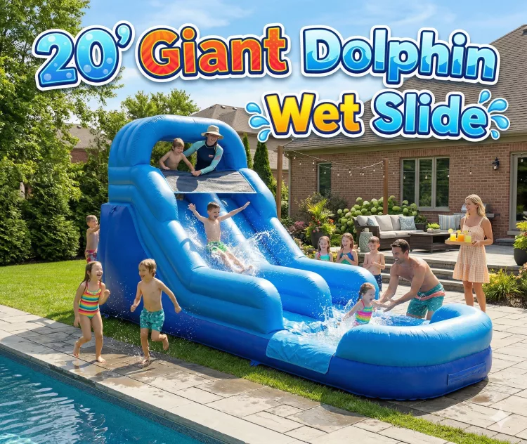 20' Giant Dolphin Wet Slide