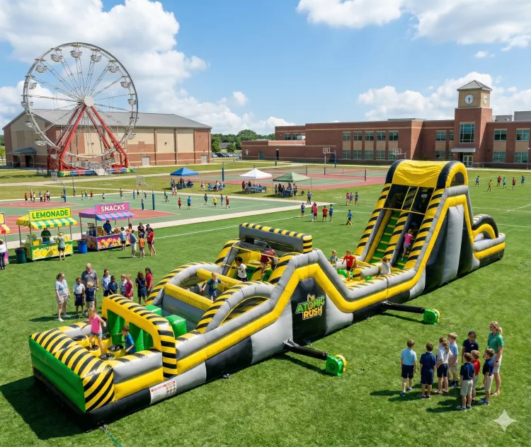 90' Atomic Rush Combo Slide/Obstacle Course