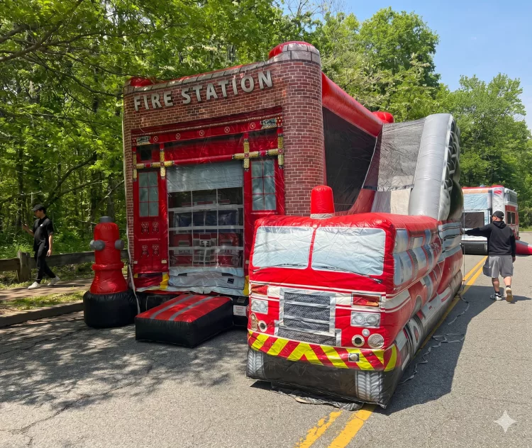 Fire Station 5 in 1 Bounce House/Slide Combo