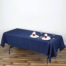 90x156 Navy Blue Polyester Tablecloth