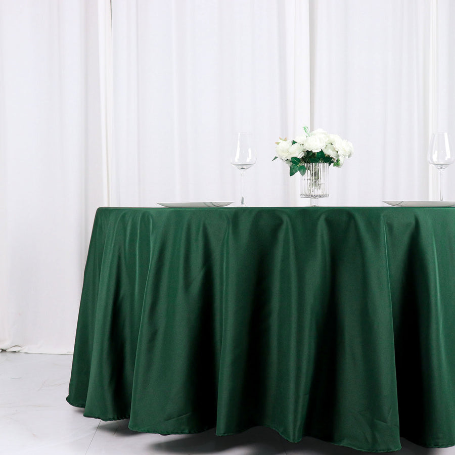 120 Round Hunter Green Tablecloth