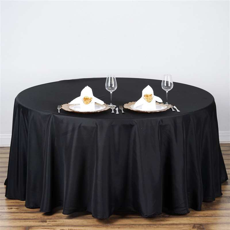 108 Round Black Tablecloth