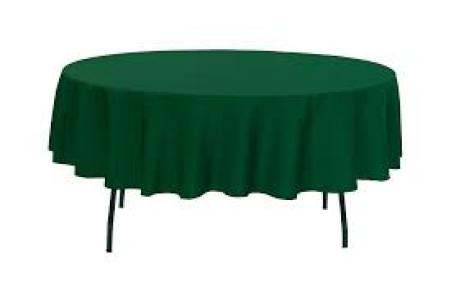 90 Round Hunter Green Polyester Tablecloth