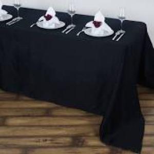 90x132 Black Polyester Tablecloth