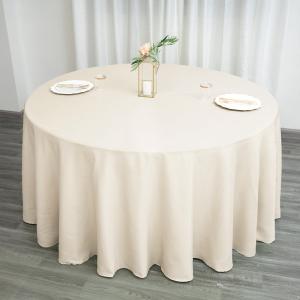 120 Round Beige Tablecloth