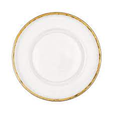 Zz-Charger Plate- Hammered Glass & Gold Rim