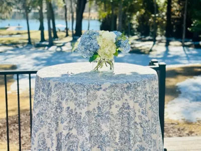 120" Vintage Blue and White