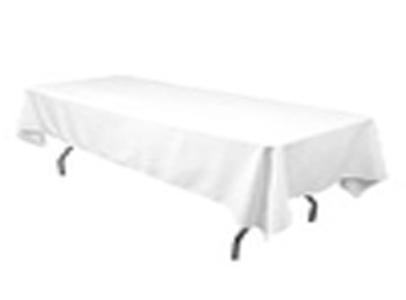 A-White Rectangular Tablecloth 60" x 96"